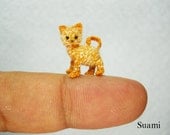 Tiny Cute Cat Kitten - Micro Mini Crochet Miniature Amigurumi Pet Animals - Made to Order