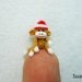 Mini Amigurumi Sock Monkey - Micro Crocheted Brown Sock Monkeys With Hat - Made to Order