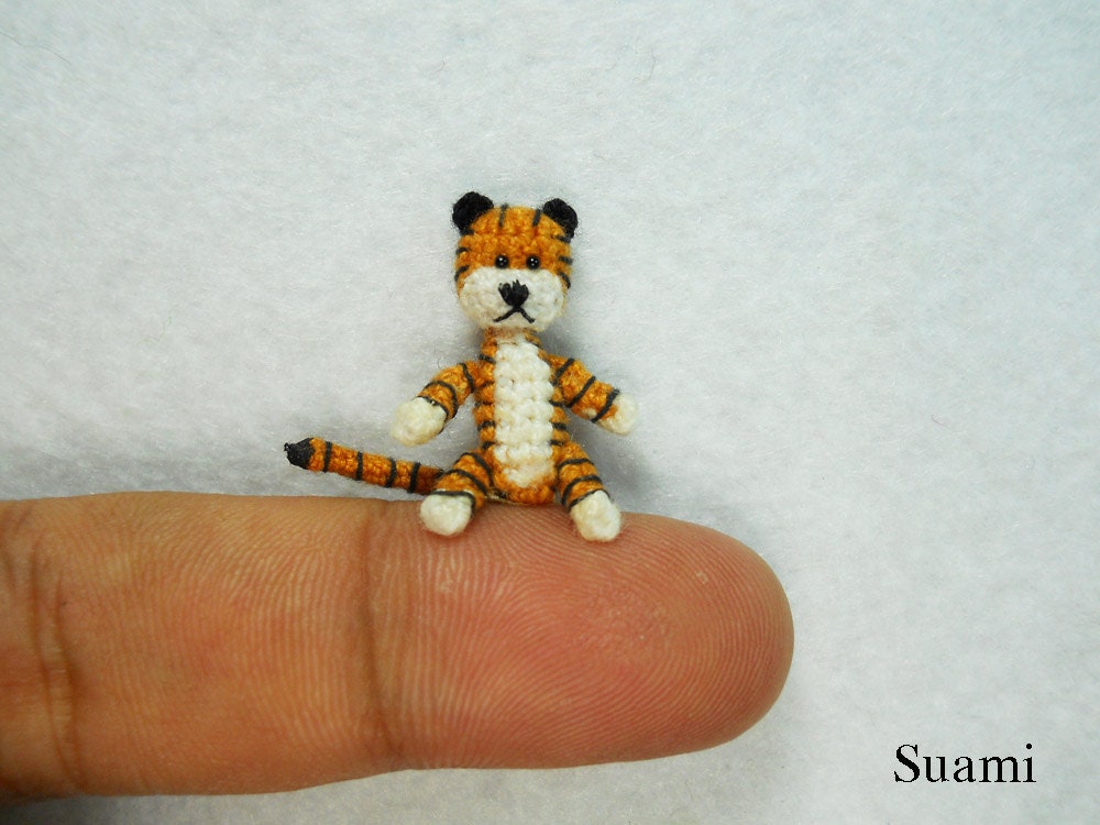 Hobbes Miniature Tiger 01 - Micro Crochet Character Tiger - Made To Order