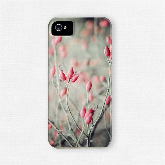 iPhone 5 Case, iPhone 4 Case, Nature, iPhone Case, Red, Grey, iPhone Case for Women, iPhone Case for Girl, Dreamy Flower iPhone Case.