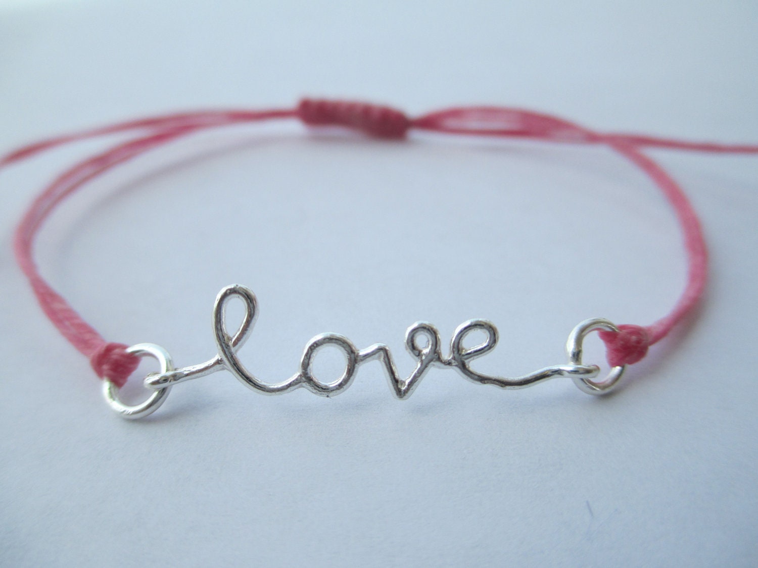 Sterling Silver LOVE in Cursive Bracelet (11 Colors) Christmas