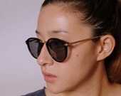 O'Malley Style Black Round Sunglasses 1980s Vintage (Lou)
