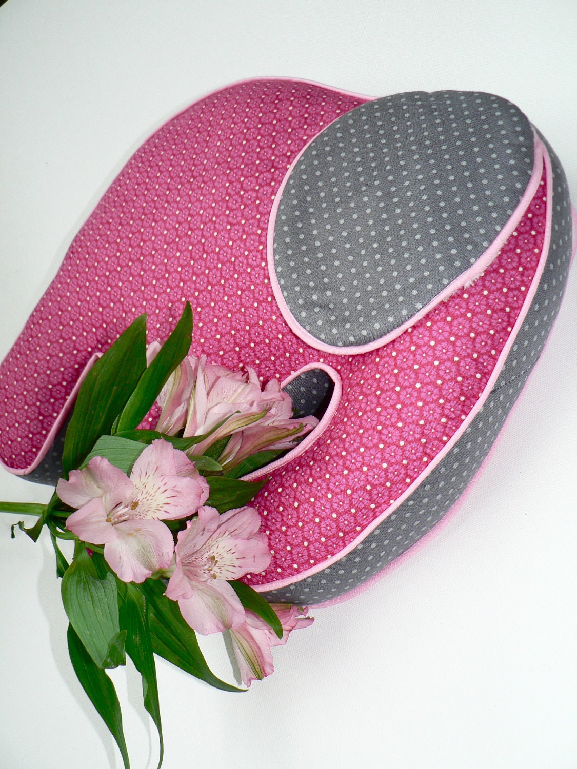 Elephant Pillow Hot Pink and Gray