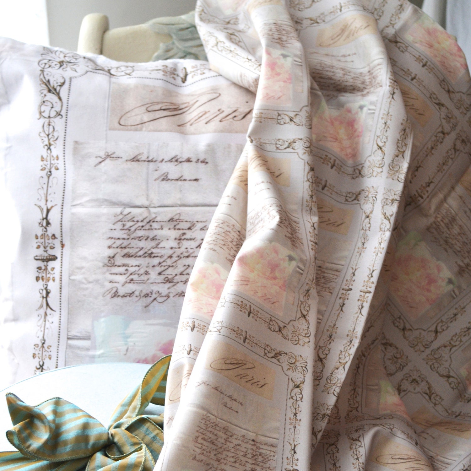 Paris Script and Peonies