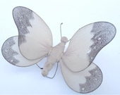 Vintage Butterfly Figurine Vintage Lavender Butterfly Vintage Purple Wings Vintage Nylon Butterfly Wings Wired Butterfly Cottage Chic