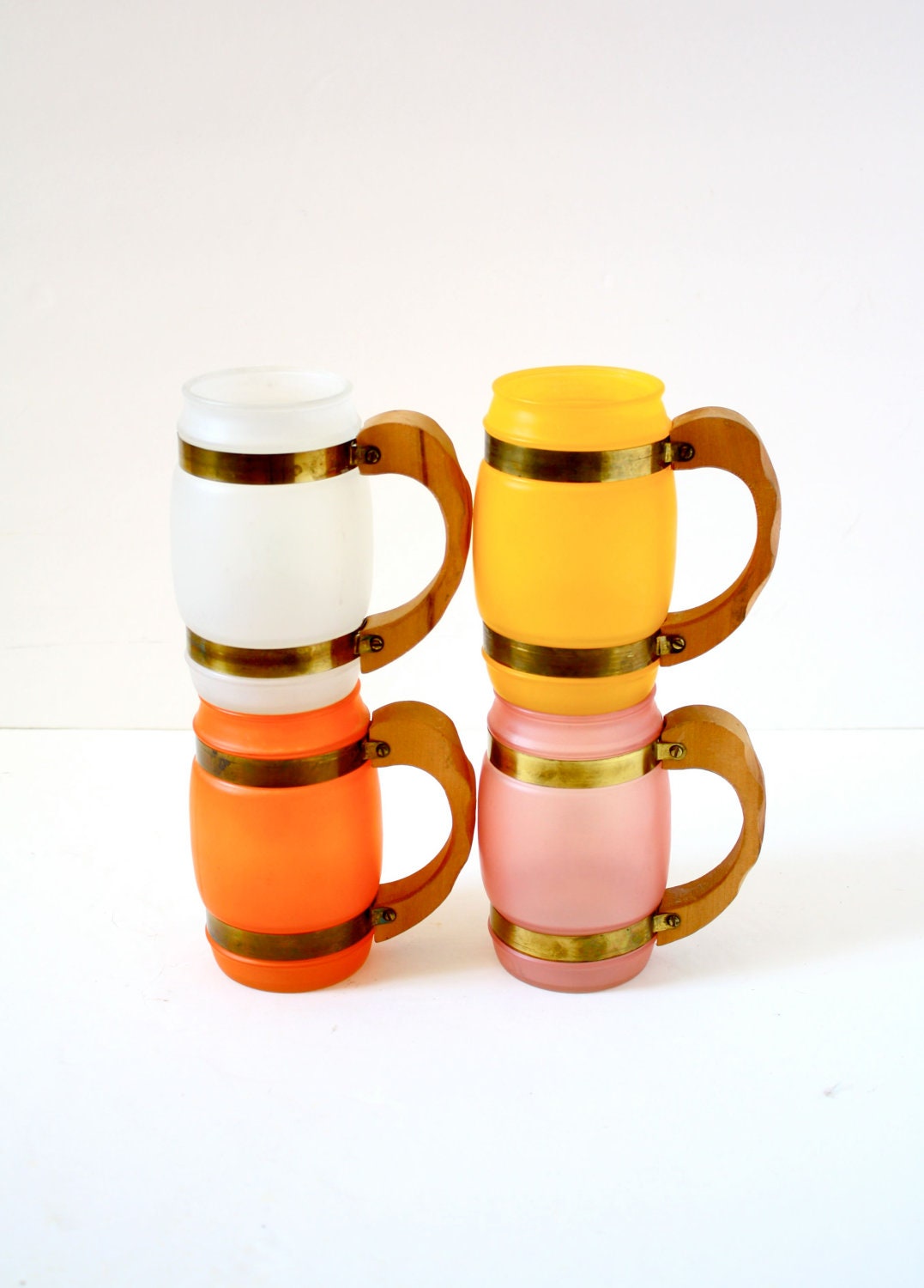 Vintage set of four western jar pint mugs