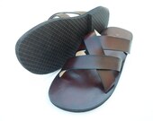 Leather Wide Straps Handmade Slide Summer Slip On Man Sandals - Freedom