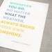 Inspirational Print - 8x10 - Sunshine Quote, Eco Friendly Typographic Wall Art - Color Block Teal, Blue, Yellow