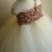 Flower girl dress Ivory tutu dress, chiffton roses, baby tutu dress, toddler tutu dress,newborn-24, 2t,2t,4t,5t, birthday