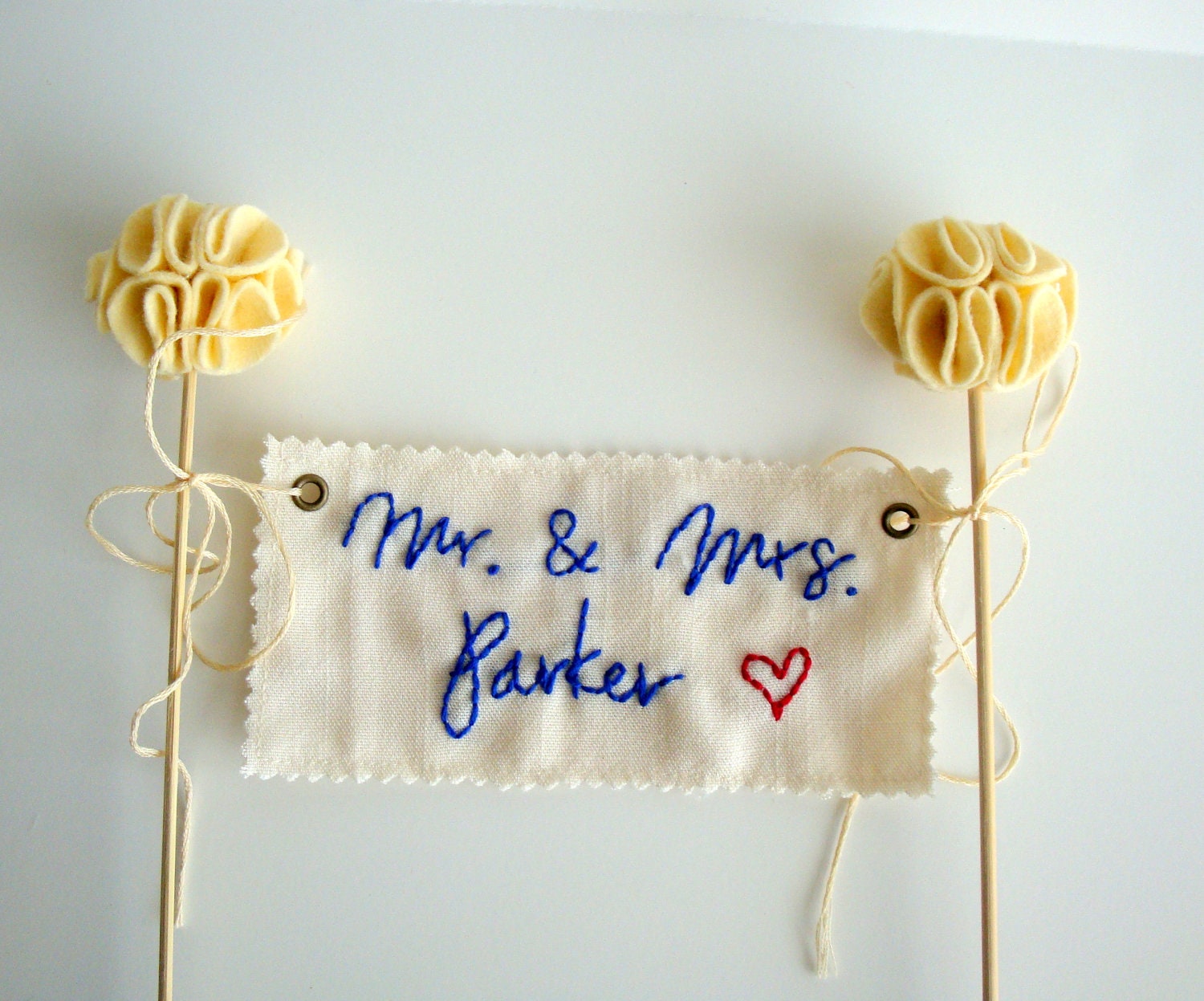 Pom Pom Cake Topper- personalized banner with your message