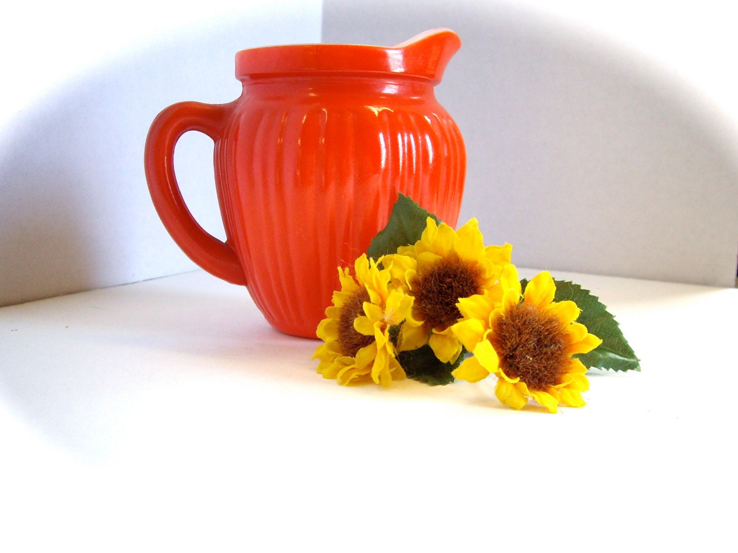 Retro vintage orange pyrex creamer 1959