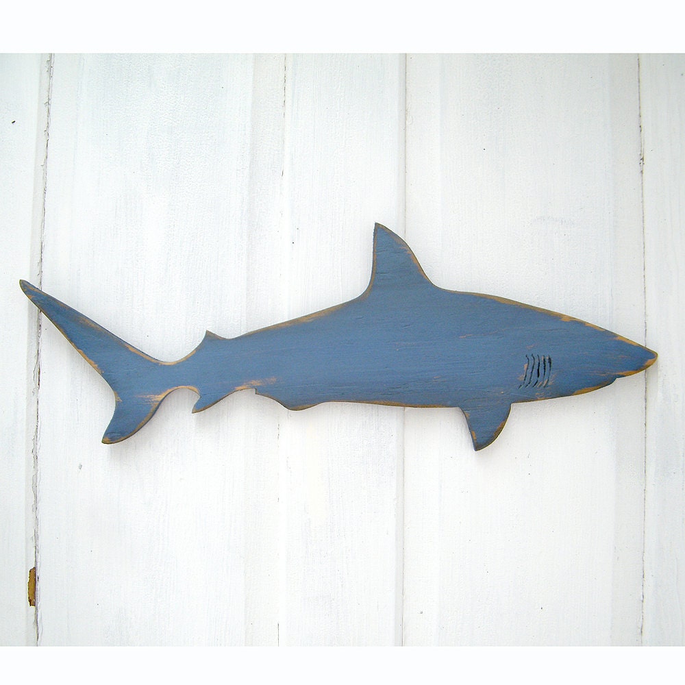 Wood Shark Sign Small Wall Art Mako Shark Sign Beach Coastal Nautical Wooden Sign Indoor or Outdoor