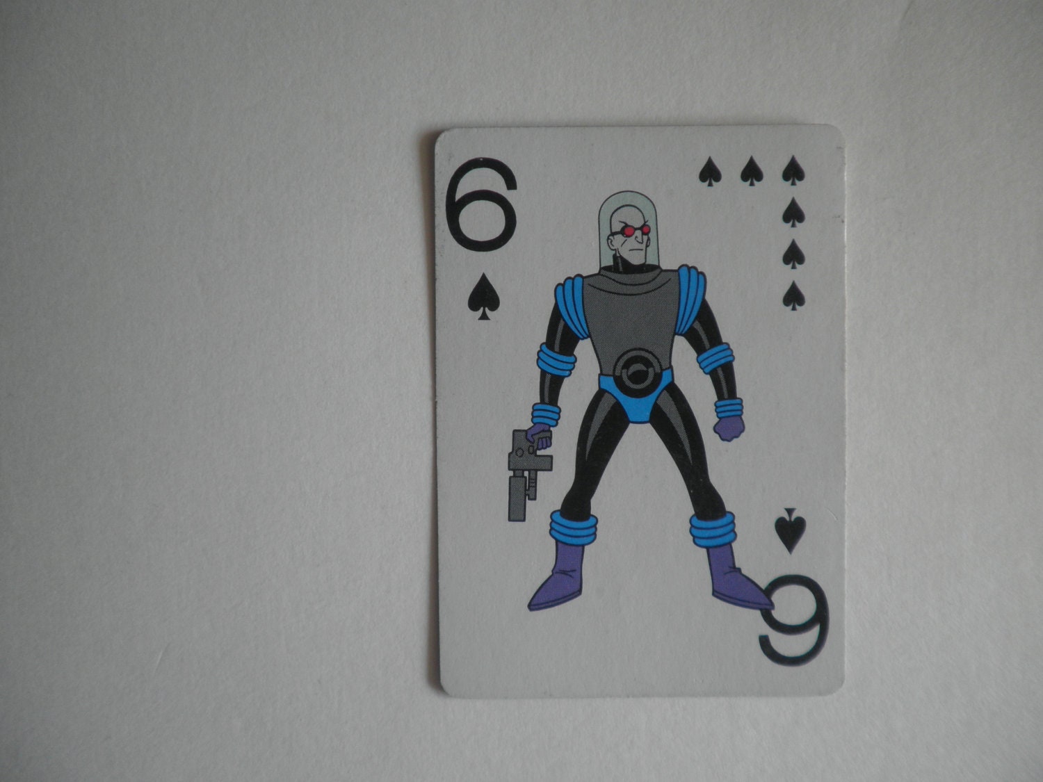 single vintage BATMAN playing card . dated . Mr. Freeze