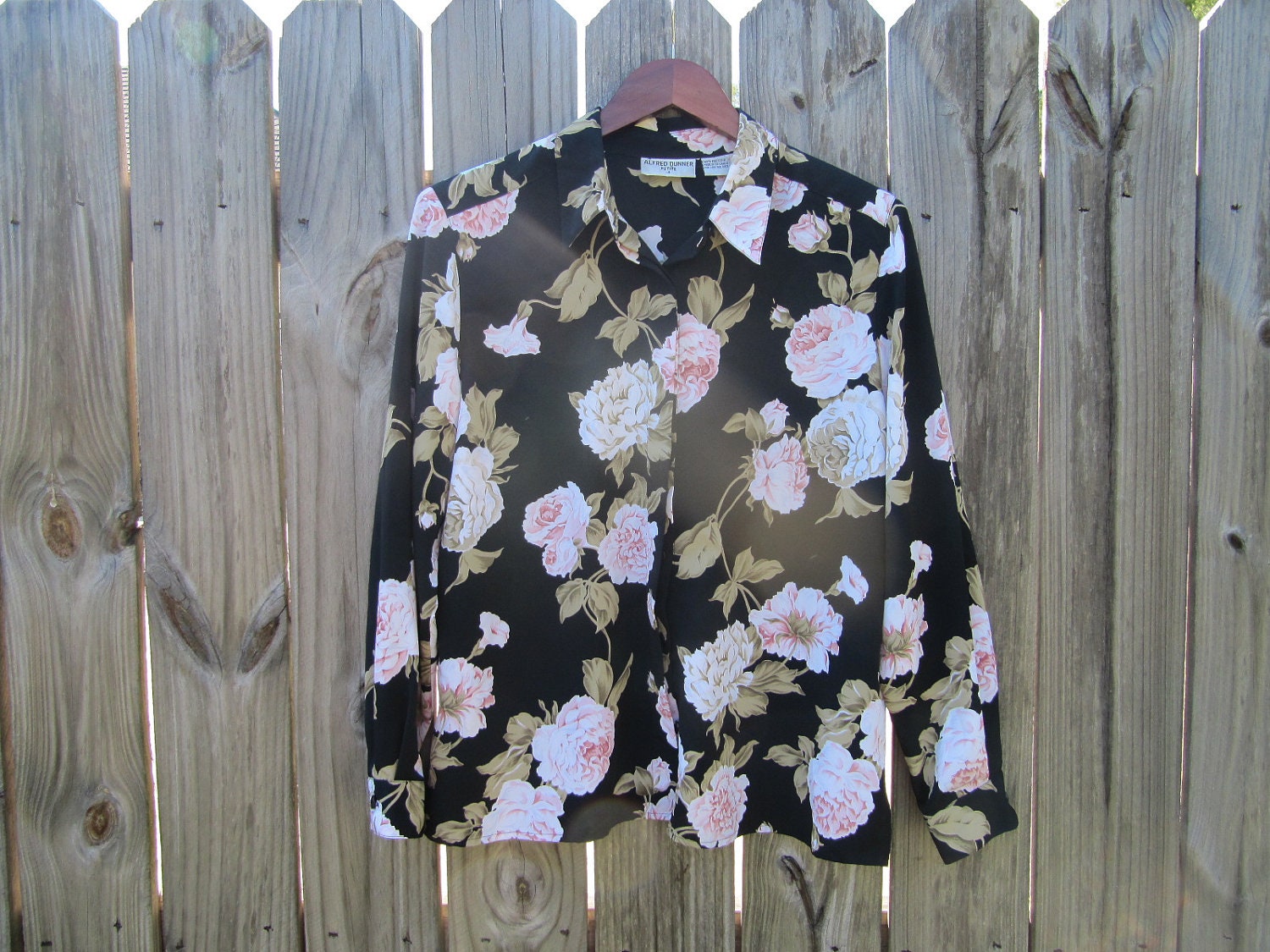 floral black button down shirt