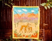 Pronghorn Antelope Quilt- Desert Scene- Applique- Cotton