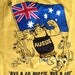 SALE Five dollar Shipping - Yellow Ken Maynard Aussie World 70s / 80s T-shirt with Kangaroos and Aussie Flag size S
