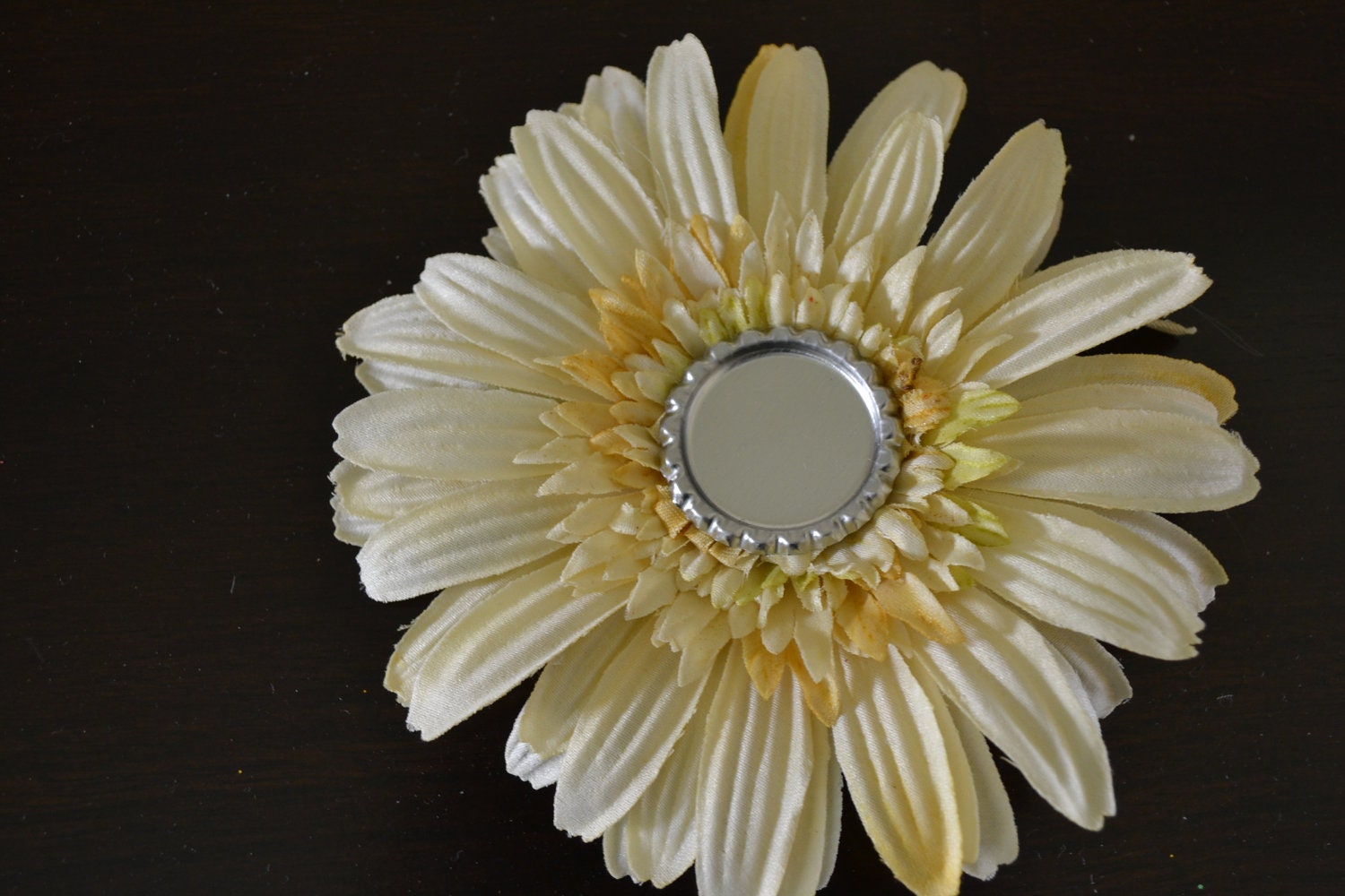 Cream Inter-changeable Bottle Cap Flower Hair bow Hair clip Hair Accessories