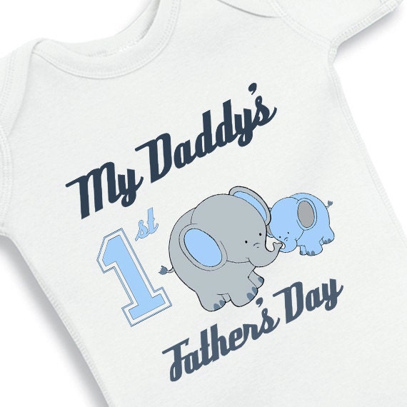 My Daddys First Fathers Day with elephants baby Onesie for boys