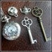 Wholesale Lot Steampunk pocket watch Alice in Wonderland necklace pendant charm tea pot cup tea cup  skeleton key 91 antique silver bronze