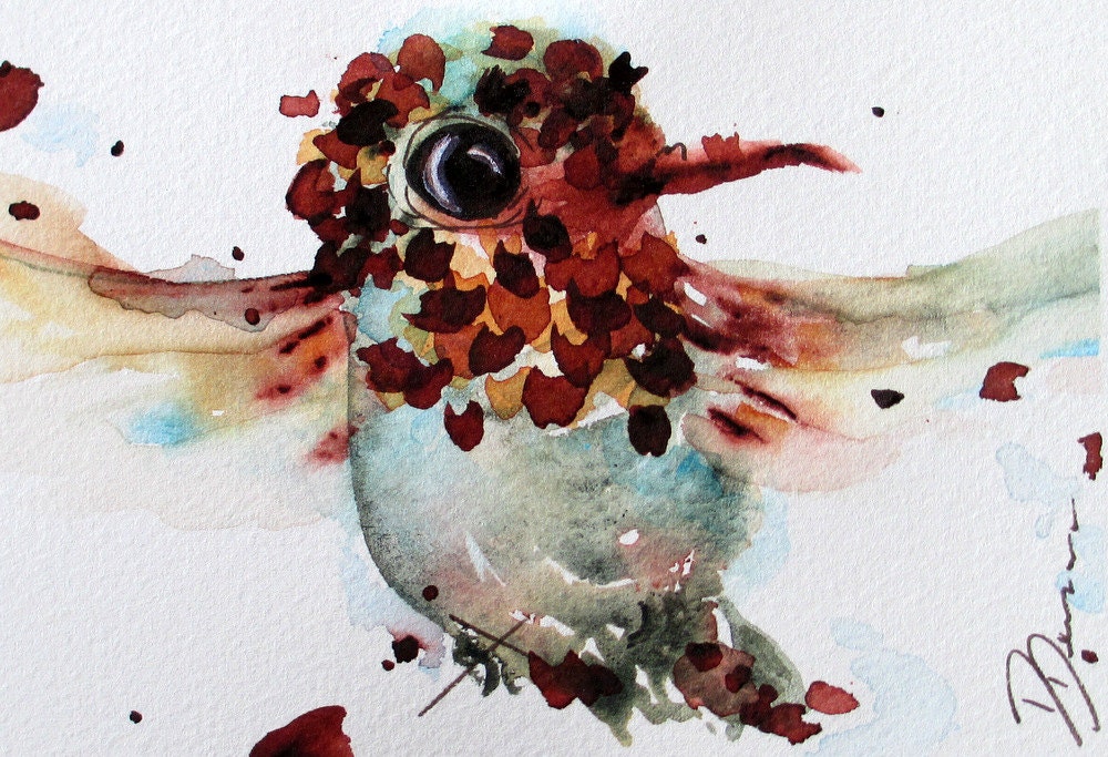 Flying Hummingbird Art Print
