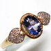 Tanzanite and Diamond accent ring set in yellow gold engagement ring s 8 gifts for her "Electric Blue"