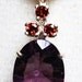 Fluorite and garnet accent pendant, w/ 18" sterling silver cable chain, gifts for her  "Lovely"