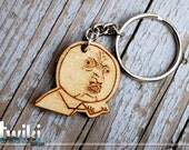Laser cut and engraved Y U NO keyring