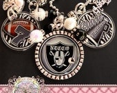 Sports Mom Necklace, FOOTBALL CHEER Necklace Fully Customizable Team-Team Logo, Football Helmet Charm, Cheer Charm, Sports-TRIPLE Pendant