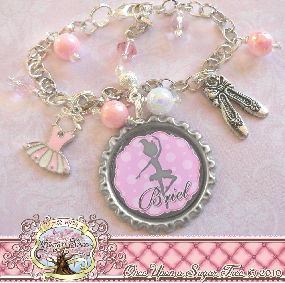 Personalized Children's BALLET Charm Bracelet, DANCE, Ballet Jewelry, Slippers Charm, Tutu Charm, Dance Recital Gift, Christmas Present