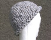 Roll Brim Hat, Beanie, Skull Cap, Stocking Cap, Watchcap, Longshoreman's Hat grey, gray