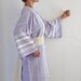 Bathrobe Peshtemal Robe Kimono Robe Eco Friendly Turkish Bath Towel Purple Violet Amethyst White Relax Soft Bath and Beauty
