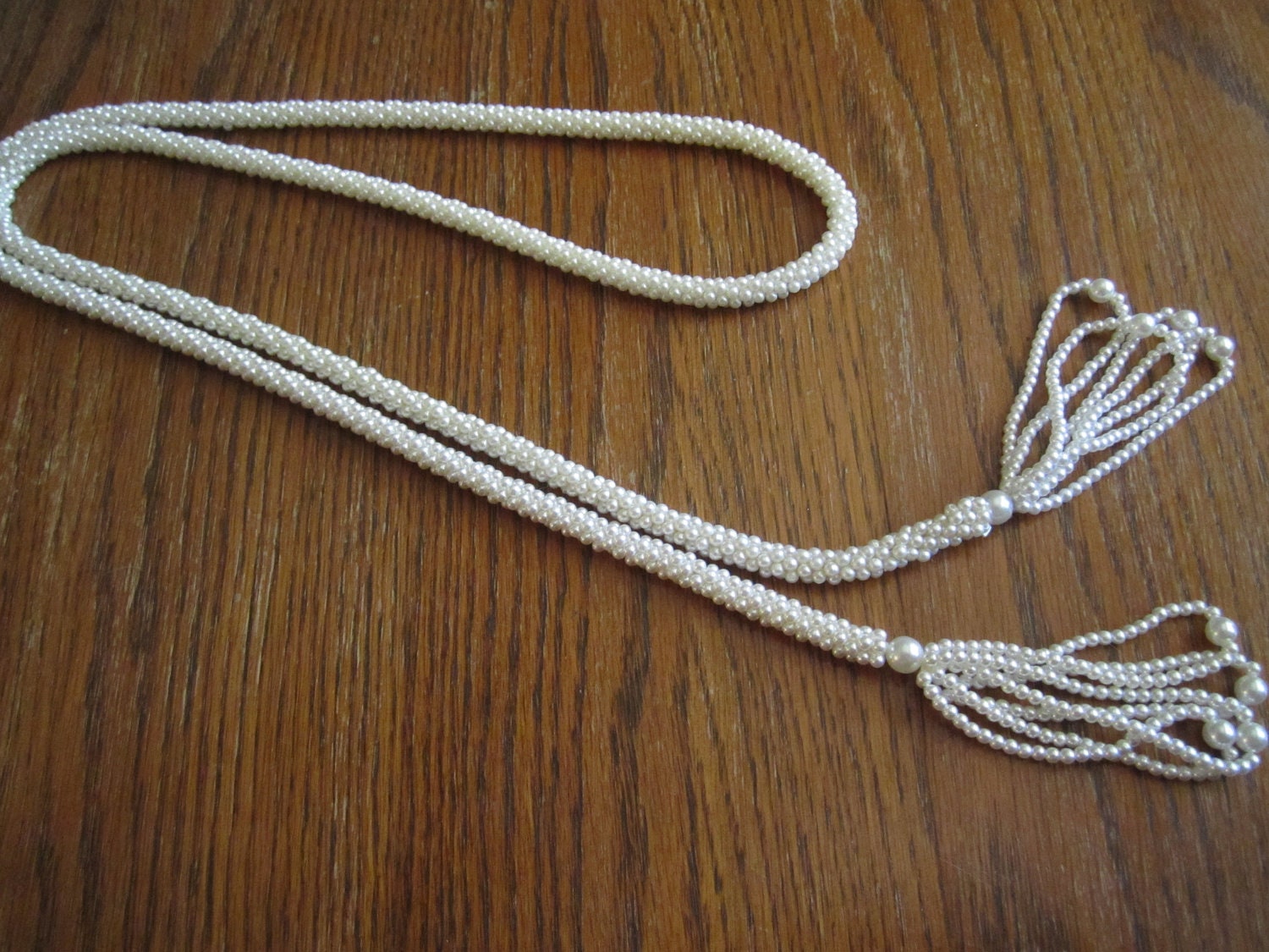 Pearl Bead Lariat Necklace