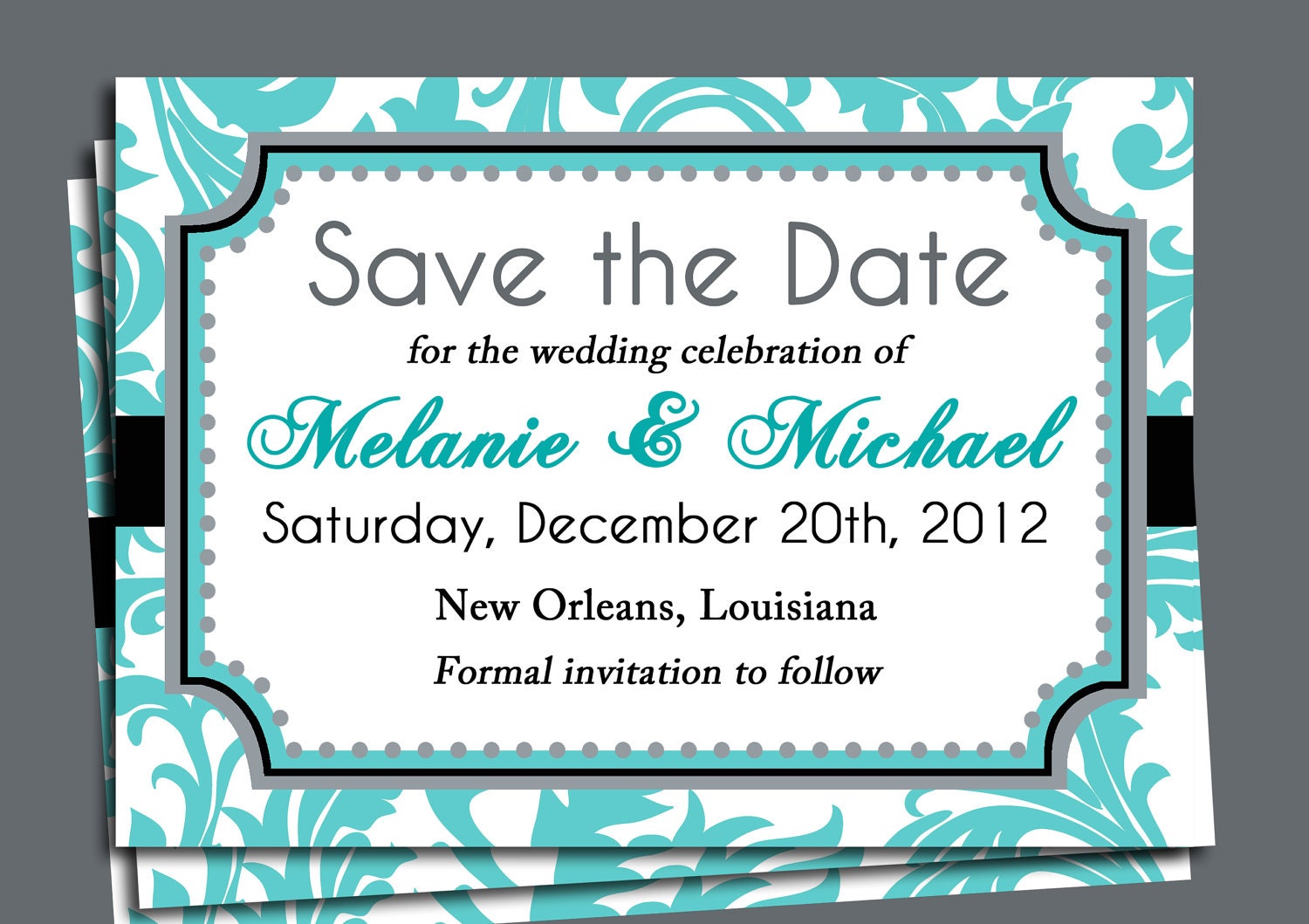 Save the Date, Bridal Shower, Birthday Invitation Printable - Elegant Swirl Collection