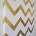 Gold and White Chevron Painting