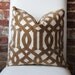 Imperial Trellis Velvet - Fawn - Pillow Cover - 18 in square - Designer Pillow - Decorative Pillow - Throw Pillow
