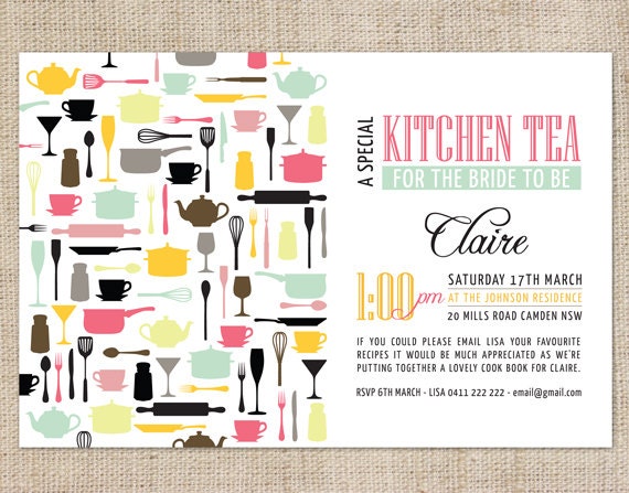 Printable Custom Kitchen Tea/Bridal Shower Invitation - Pots & Pans Il_170x135