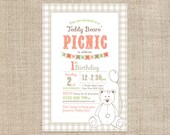 Printable Custom Birthday Party Invitation Template - Teddy Bears Picnic Il_170x135