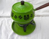 Fondue Pot Green 1970s