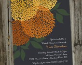 Autumn Fall Dahlias Printable Bridal Shower Invitation