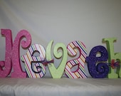 Nursery letters Baby name letters nursery letters wood letters girl nursery letters hand painted custom wood letters for children