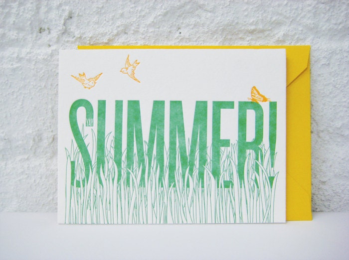 SUMMER - letterpress greeting card
