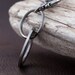 Mens Key Chain - Hand Stamped Stainless Steel Key Ring - Husband.Father. Hero
