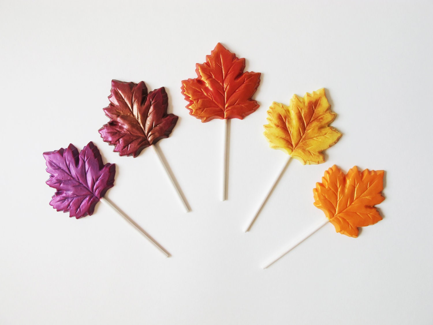 5 Chocolate Leaf Lollipops: Autumn Series Il_570xn