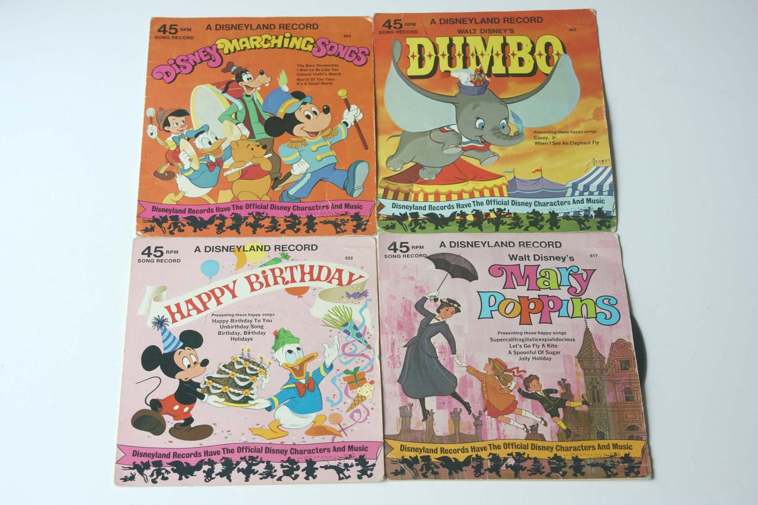 Children's Records - Disneyland Songs - Set of 4 Records