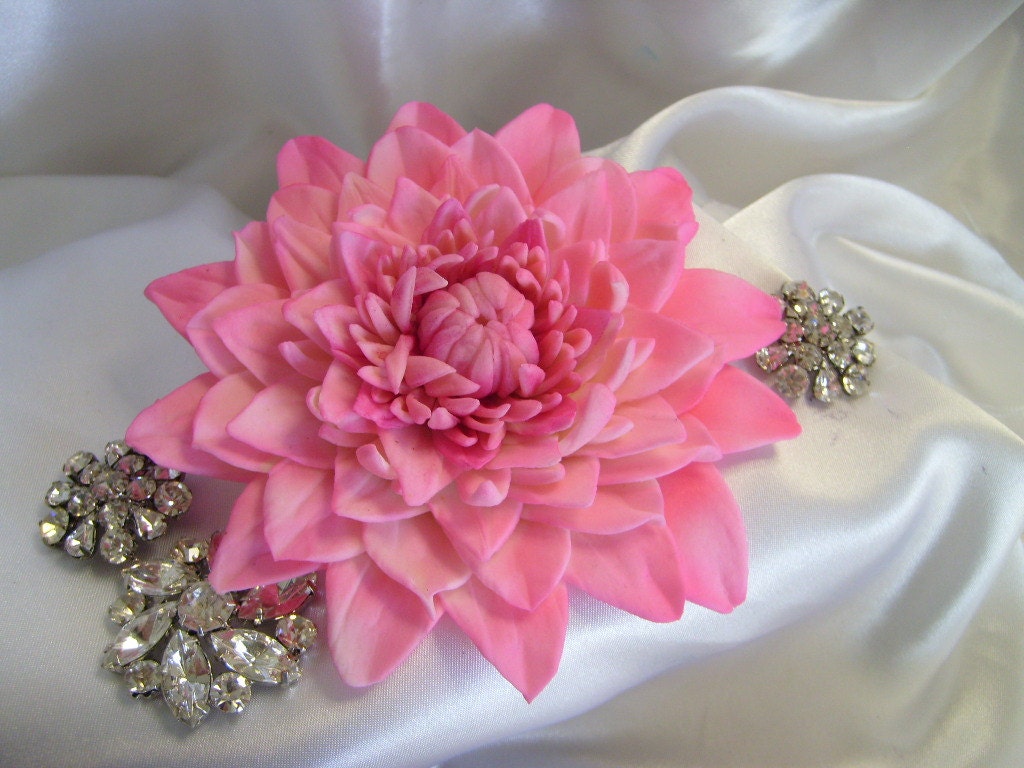 Sugar Gumpaste Romantic Edible 4" Princess Dahlia Cake Topper or Decoration
