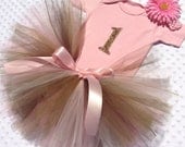Personalized Onesie & Tutu Birthday Gift Set, Baby Girl Pink Chocolate Southern Belle