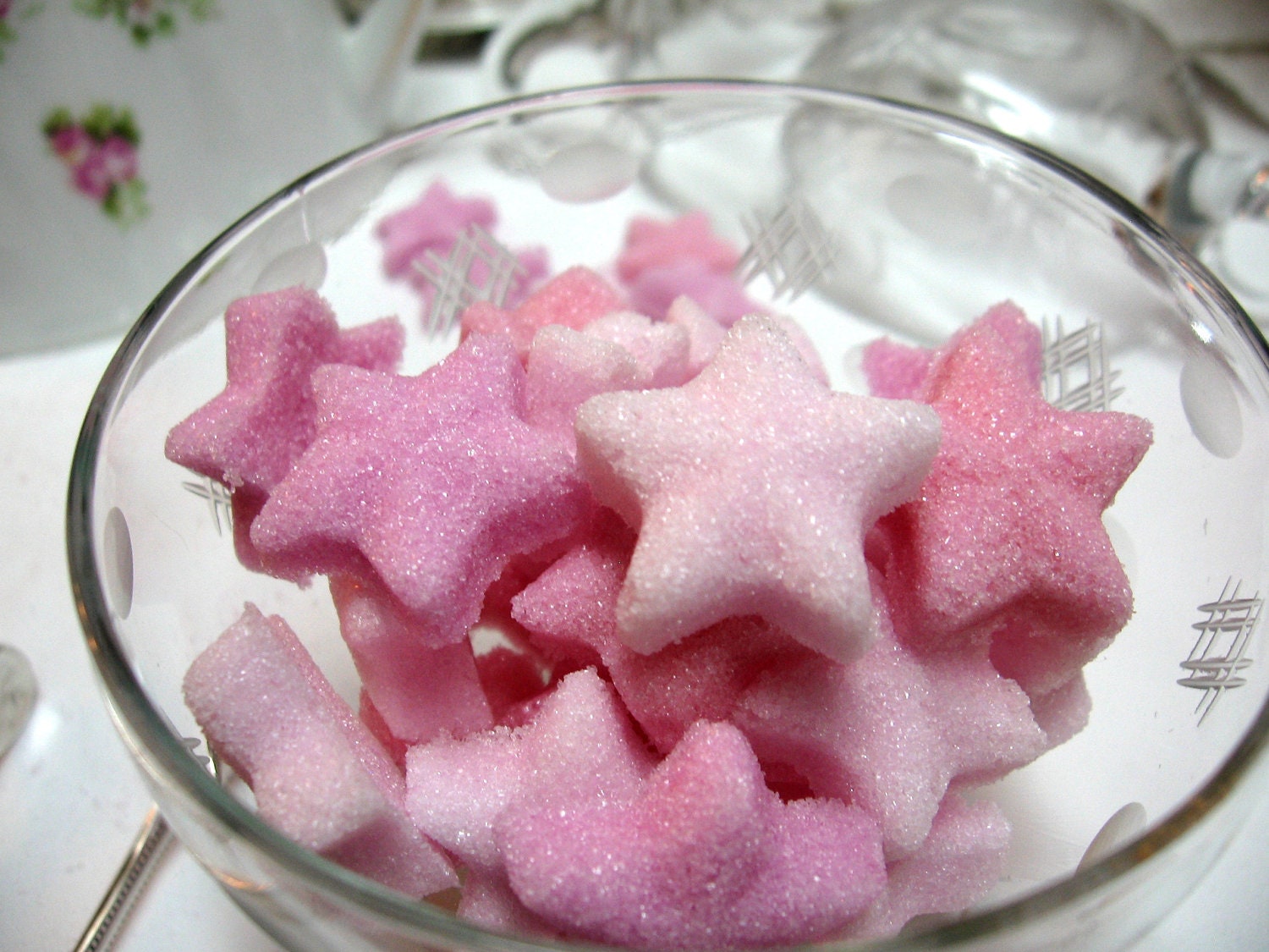3 Dozen Elegant Vegan All Natural Pink Shaped Sugar Cubes