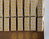 Polka Dot Clothespins "Mango" - Set of 10 Handstamped Clothes Pins