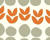 Fabric 1/2 Yard BELLA 35214-2 CAL Dot Leaf Flowers Orange Lotta Jansdotter Windham Quilting Sewing