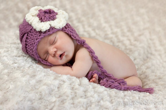 Baby Knit Hat - Baby Girl Knit Hat - Knit Newborn Hat - Baby Winter Hat